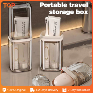 Transparent Soap Box with Lid Sealed for Draining Travel Toothbrush Mouthwash Cup Portable Soap Box