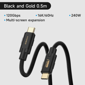 HAGIBIS Thunderbolt 5 Cable 120Gbps Data Transfer PD3.1 240W Charging 16K60Hz  USB C to Type-C Data Cable CYPD2103 Chip Compatible With Thunderbolt 4 For iPhone16/15 MacBook