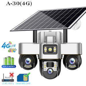 V380 Ai Solar Camera+ Lighting 15MP 3 Lens Outdoor WiFi CCTV Floodlight Night Vision 2-Way Audio Surveillance Cam