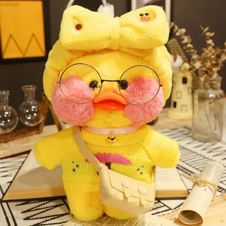 2024-30cm Plush Pato Lalafanfan Duck Soft Toy Kawaii Stuffed Paper Duck Hug Cute  Animal Plushies Toys For Kids Girls Christmas Gift