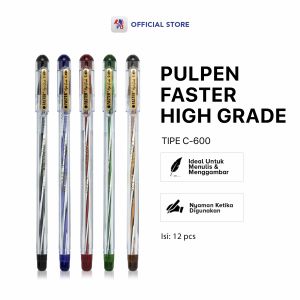 Pulpen Faster C-600 Solid INK Clean Line Silky Smoth / PB EDUKASI ANAK - PBNB
