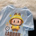 Forteid T-shirt Lengan Pendek Baju Kaos Oversize Wanita Baju |kaus wanita korea   Baju Atasan Wanita Terbaru (pola Indah labubu) Cotton Atasan Kaos /kaos lucu wanita. 