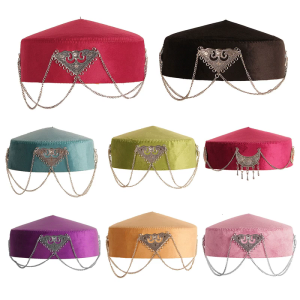 Traditional Kazakh Hat With Elegant Fringed For Cultural Event And Everyday Wear Breathable Polyester Ethnic Headwear