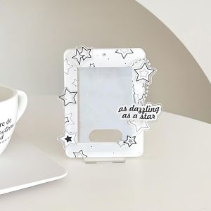 LEIFNYDI  Decoration Korean Style Card Holder Star Transparent Student Card Cover Portable Acrylic ID Card Holders Student