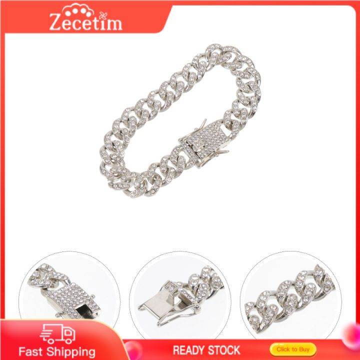 Zecetim Dog Leash Chain Mens Bracelet Choke Collar Half Dainty