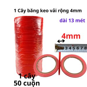 Băng keo vải màu xanh dương rộng 4mm dài 13 mét lõi giấy 3mm - 1 cây có 50 cuộn - Shop Út Lớn