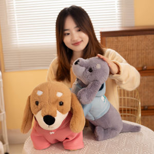 JOJO CASTLE Simulation Cartoon Dog Dachshund 30/42/50cm Soft Plush Toys Stuffed Animals Doll Pet Puppy Baby Kids Children Girl Birthday Gift Home Decor 腊肠犬 公仔