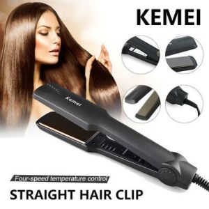 KEMEI KM-328 & KM-329 Professional Hair Iron Straightening Irons Ceramic Tourmaline Ionic Flat Iron Hair Straightener Professional Glider PLUG Straightener Straight hair splint
