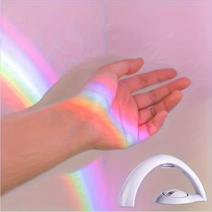 CEMOMEF Colorful Rainbow Projector Lamp Creative Romantic Rainbow Led Lights Rainbow Maker Novelty Atmosphere Lamp Bedroom