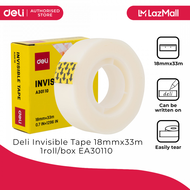 Deli Invisible Tape 18mmx33m (1roll/box) (1pc) EA30110 [7526A30110]