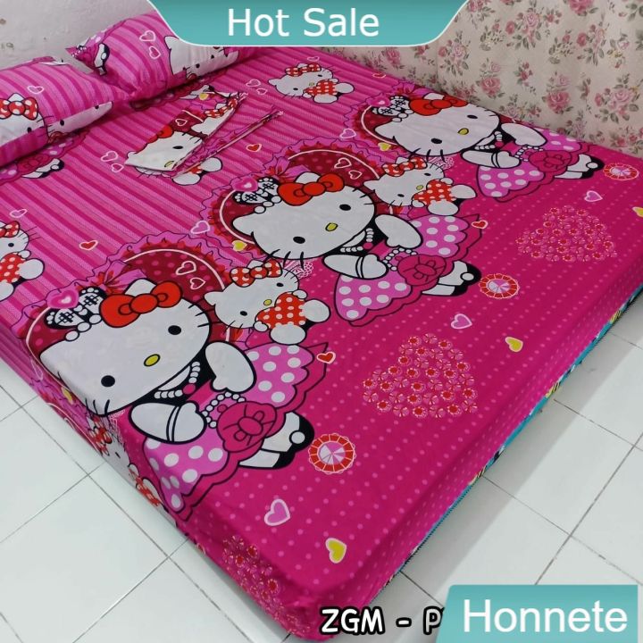 Sprei Karakter Kartun Anak Prempuan Cewek Motif Helokiti PINK HK