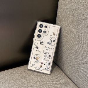 Cute Cartoon Snoopy Hard Cases for Samsung S25Ultra S24Ultra S23Ultra S22Ultra Doraemon Phone Case for Galaxy S25 S22 S24 Ultra Plus Shockproof Phone Protective Cover for S23 Snoopy.Case Back Shell