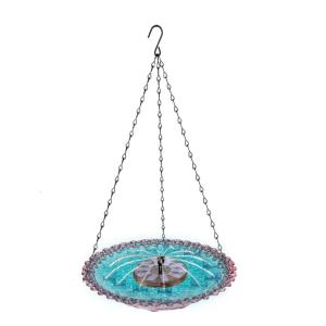 Hanging Outdoor Bird Bath Fountain Solar Powered Fountain Attracts Birds Squirrels Large Capacity Garden Feeder