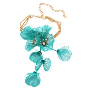 NBANLIKE Đá rhinestone Dây chuyền hoa phóng đại Hợp kim Sang trọng Dây chuyền tua rua hoa Tuyệt vời Trang sức  dây chuyền hoa cắt hình Phụ nữ