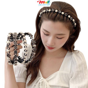 MALL Bando Rambut Fashion Korea Dengan 16 Buah Manik Motif Mutiara BND13