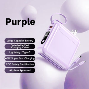 【CCC】Powerbank 66W Fast Charging for Type-C iPhone Android 3 in 1 portable Built in AC Plig 20000mAh Power Bank