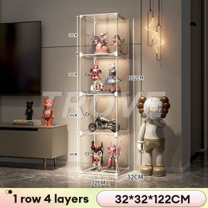 Trove Lego Transparent Display Cabinet Shelf Dustproof Building Block Model Toy Storage Box Plastic Display Case