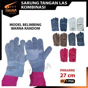 Sarung Tangan Las Kulit Suede Model Belimbing Panjang 27 cm / 10 inch