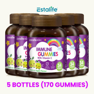 Estalife Kids Immune + Vitamin C Gummy with Zinc Immunity Support Daily Children Supplement 34 Delicious Chewable Gummies