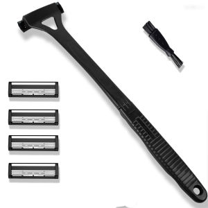 Mens Body Hair Trimmer with Long Foldable Handle – Back & Leg Shaver Safe Grooming Tool for Home & Travel