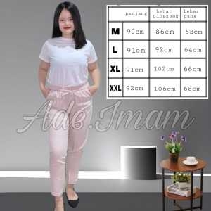CELANA WANITA HIGH WAIST BAGGY PANTS IMPORT WARNA POLOS CREAM / CELANA PANJANG BAHAN CASUAL