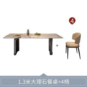 [CozyNest ]Marble dining table modern minimalist rectangular home dining table and chair set