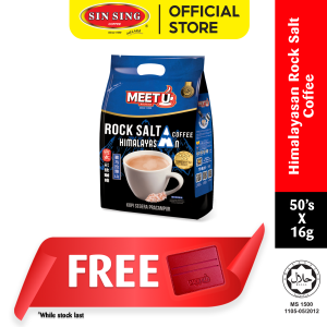 MEET U Rock Salt Himalayasan Coffee | Kopi Segera Pracampur Garam Batu Himalayasan (50s x16g) HALAL