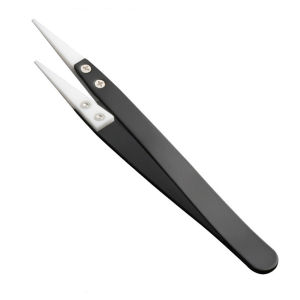 Pinset Keramik Hitam Lurus Bengkok Tahan Panas Stainless Tweezer Ceramic Alat Service HP Reparasi Handphone Laptop