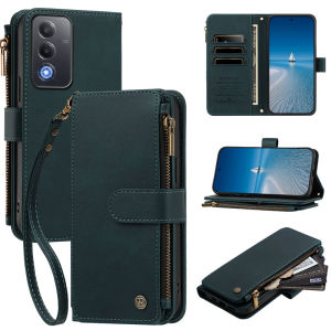 Flip Leather Zipper Wallet Case For Oppo A6 Pro A5 Pro A3 Pro A5 A3 A5X A3X Reno 14F Realme C71 C75 15T Reno 13F Realme 15 14 Pro Cards Phone Cover