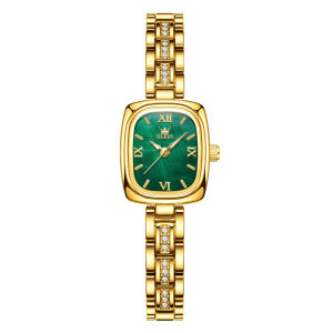 OLEVS 3695 Fashion Women Quartz Watch Gift Stainless Steel Watchband Square-dial Wristwatch Luminous