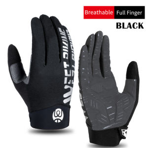WEST BIKING Breathable Cycling Gloves GEL Shockproof Full Finger Bicycle Gloves Touch Screen Anti-Slip MTB Road Bike Cycling Gloves