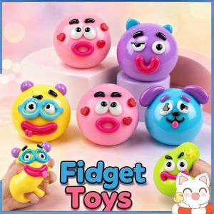 Happy Everyday.me Cute Dog Face Squishy Toy Soft Slow Rebound Squeeze Fidget Toy Sensory Stress Relief Desk Accessory Ideal Gift For Kids Adults