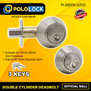 Pololock Double Deadbolt Lock Stainless Steel Deadlock with 3 Keys Home Door Lockset PL88006-02SS