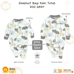 Jumsuit Bayi Kaki Buka Jumper Newborn BABY LEON DS-118 Baby Sleepsuit Baju Tidur Bayi