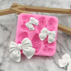 KECTTIO Cute Soap Homemade Cake Decorations Candy Fondant Cake Bow Shaped Epoxy Resin Chocolate Mold Baking Tool Silicone Mold Baking Mould