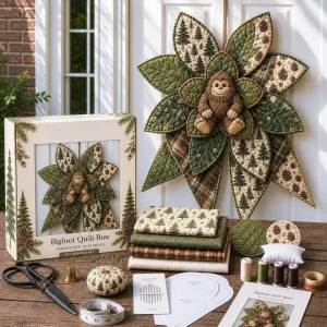 {READY STOCK}DIY Oversized Quilted Bow Sewing Kit Fabric Craft Set With Large Bow Pattern For Handmade Projects