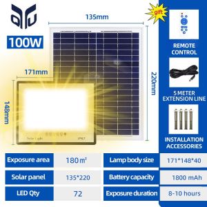 🔥Ship in 12 Hour+Buy1Take1🔥2025 New 1200W Solar Warm Light Outdoor Waterproof Flood Light Garden Light Solar Spotlight LED Outdoor Solar Light Solar Led Light Solar Panel Ip67 Waterproof 太阳能黄光暖光户外灯