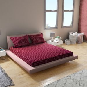 Sprei set bahan katun motif minimalis 90x200/100x200/120x200/160x200/180200/200x200 LP