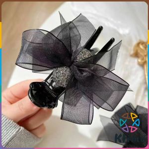 KLIMO Bow Hair Bun Clip Rhinestones Ponytail Hair Clip High End Hairpin