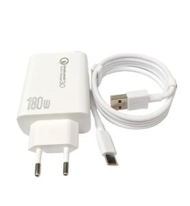 Charger Handphone 180W For GALAXY M54 Quick Charge3.0 Adaptor + Kabel Data Type C & Micro Support Fast Charging