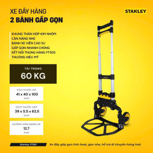 Xe đẩy hàng gấp gọn Stanley FT501 tải trọng 60kg - Hàng chính hãng