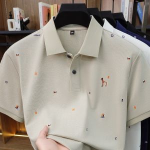 Classic Trend Man New Short-Sleeved Polo Shirt Lapel Button Multi-pattern Letter Animal Embroidery Ventilate Snug Mens Clothing2026