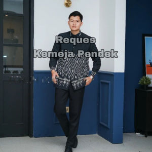 (READY STOCK) Dress Couple Tenun Kondangan Prewedding Marline Hitam Piramid