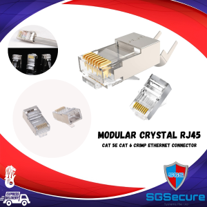 Cat6 Crystal RJ45 Modular Network Cable Connector Adapter with Metal Shielding: Secure and High-Performance Connectivity
