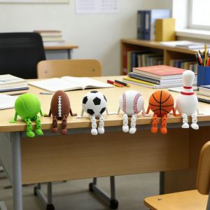 DAWEIF Collection Series 3D Printed Soccor Funny Design Figurine Collection Sports Ball Figurine Soccer Game Basketball 3D Printed Ball Ornament Home Decor