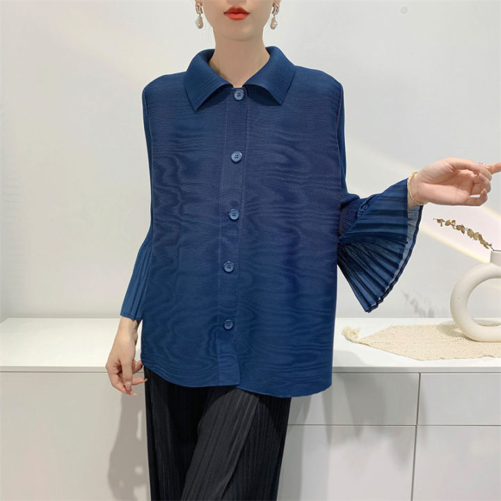KESHANGYI Blue Stylish Oversized Shirt for Women Elegant
