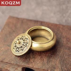 [COD] KOQZM KITCHEN Brass Pocket Lotus Jiuding Incense Hollow Incense Mini Incense