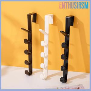 【Enthusiasm】🌟🌟【Hot Sale】🎈 Fivesegment Door Hook Coat Bag Towels Cap Hair Bands Seamless Holder Home Bedroom Storage Organization Plastic Pure Color Rack