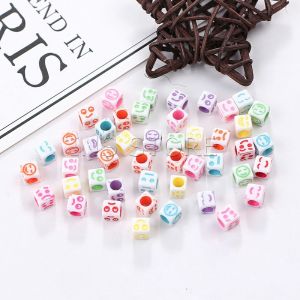 INS ลูกปัดอะคริลิค ลูกปัดตกแต่ง ภาษาอังกฤษ ทำพวงกุญแจ งาน DIY Bracelet