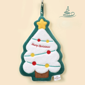 CREATIVE PAVILION Cartoon Snowman Christmas Hand Towel Absorbent Coral Fleece Wipe Cloth Creative Christmas Decor Kitchen Cleaning Rag